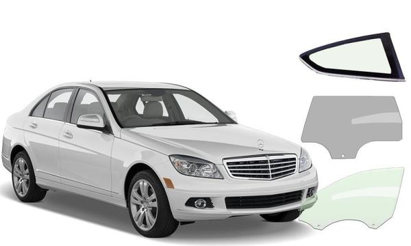 Side view of Mercedes Benz C Class Saloon 2007-2014 showing door glass replacement area